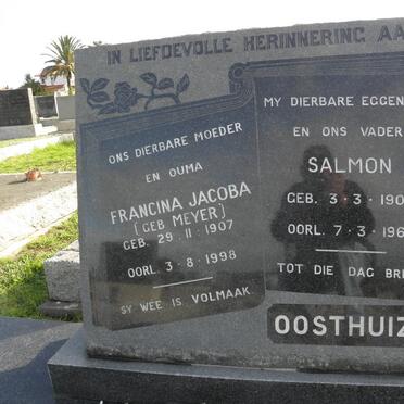 OOSTHUIZEN Salmon 1905-1964 &amp; Francina Jacoba MEYER 1907-1998