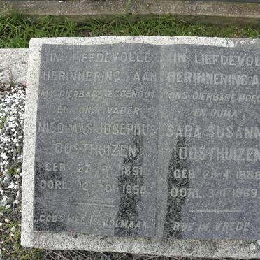 OOSTHUIZEN Nicolaas Josephus 1891-1958 &amp; Sara Susanna 1888-1969