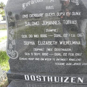 OOSTHUIZEN Salomo Johannes Tobias 1886-1967 &amp; Sophia Elizabeth Wilhelmina OOSTHUIZEN 1892-1967