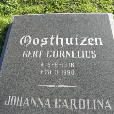 OOSTHUIZEN Gert Cornelius 1916-1990 &amp; Johanna Carolina 1923-2002