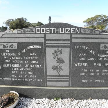 OOSTHUIZEN Wessel Phillippus 1895-1982 &amp; Gertruida Johanna WEYERS 1901-1972