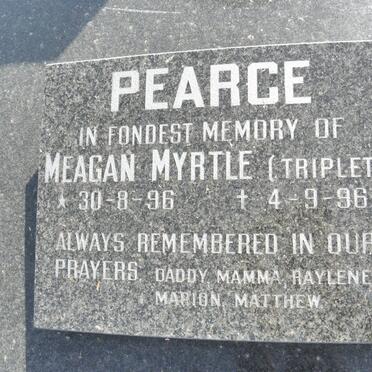 PEARCE Meagan Myrtle 1996-1996
