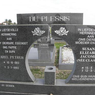 PLESSIS Sarel Petrus, du 1913-1992 &amp; Susanna Elizabeth Jacomina CLAASSEN 1918-2005