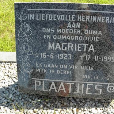 PLAATJIES Magrieta 1923-1999