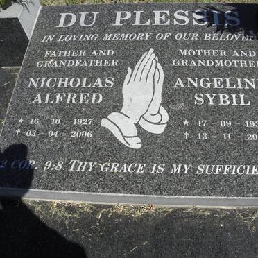 PLESSIS Nicholas Alfred, du 1927-2006 &amp; Angeline Sybil 1932-2005