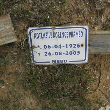 PHAMBO Notembile Korence 1926-2005