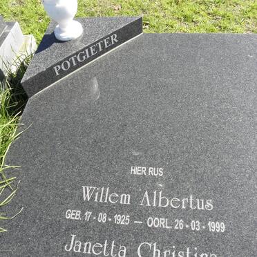 POTGIETER Willem Albertus 1925-1999 &amp; Janetta Christina 1934-