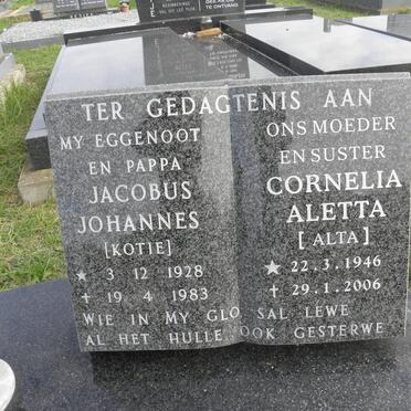 POTGIETER Jacobus Johannes 1928-1983 &amp; Cornelia Aletta 1946-2006