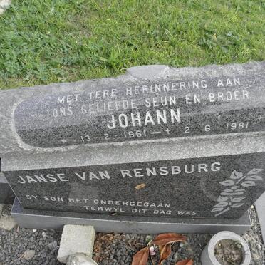 RENSBURG Johann, Janse van 1961-1981