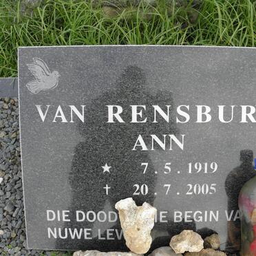 RENSBURG Ann, van 1919-2005