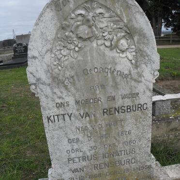 RENSBURG Petrus Ignatius, van 1868-1956 &amp; Kitty V.D. WATT 1876-1950
