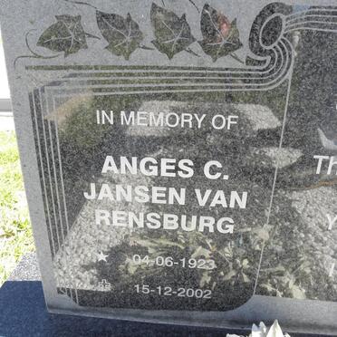 RENSBURG Anges C., Jansen van 1923-2002