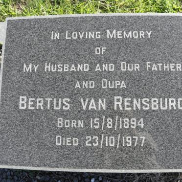 RENSBURG Bertus, van 1894-1977