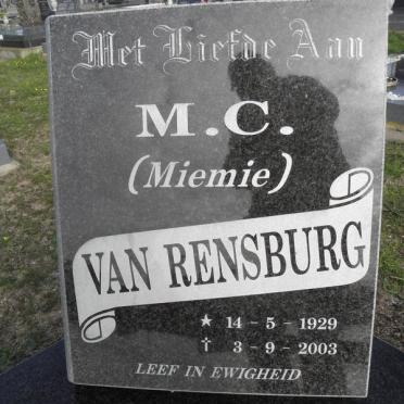 RENSBURG M.C., van 1929-2003