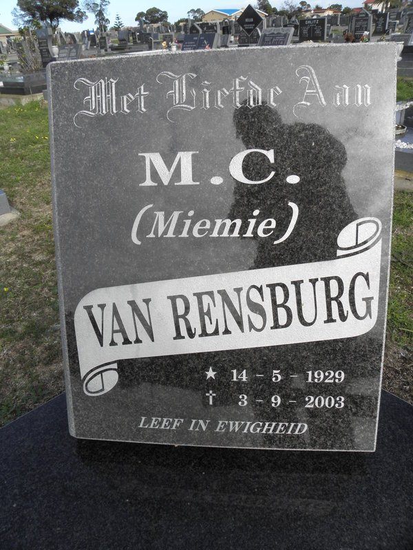 RENSBURG M.C., van 1929-2003