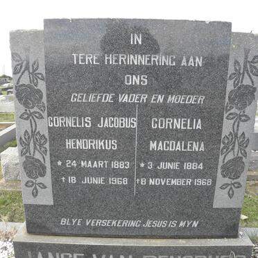 RENSBURG Cornelis Jacobus Hendrikus, Janse van 1883-1968 &amp; Cornelia Magdalena 1884-1968