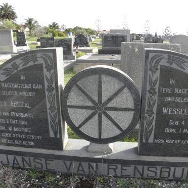 RENSBURG Wessel Wynand, Janse van 1903-1967 :: Ella Abigeal VAN RENSBURG 1881-1967
