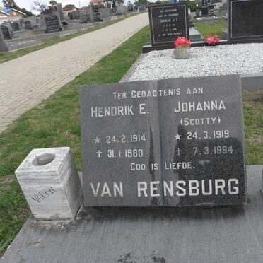 RENSBURG Hendrik E., van 1914-1980 &amp; Johanna 1919-1994 :: VAN RENSBURG Bobby