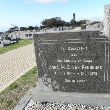 RENSBURG Anna M.E., van 1911-1973