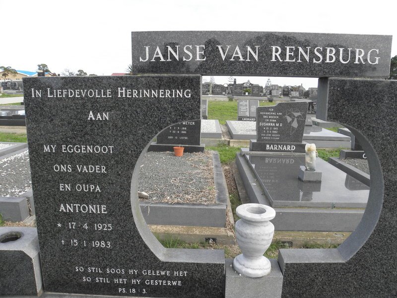 RENSBURG Antonie, Janse van 1925-1983
