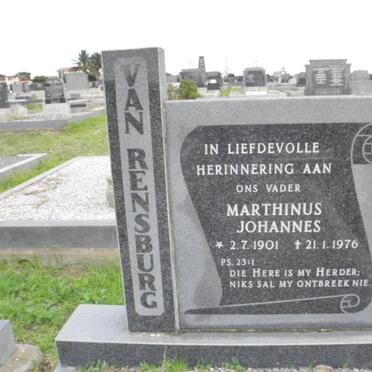 RENSBURG Marthinus Johannes, van 1901-1976