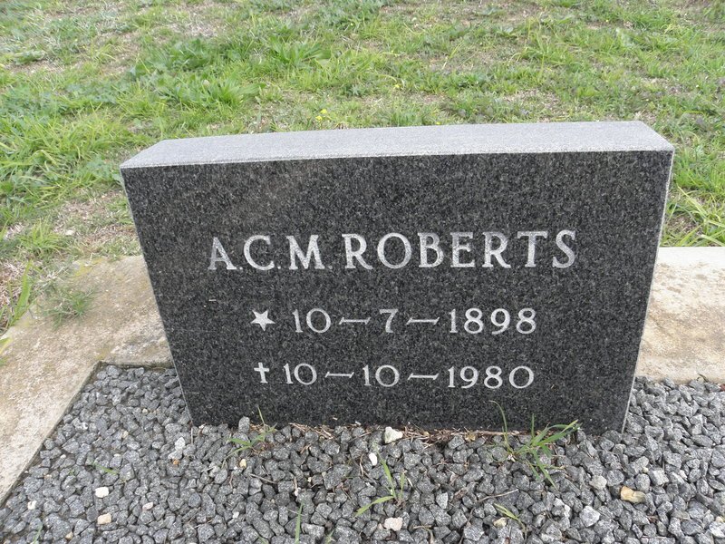 ROBERTS A.C.M. 1898-1980