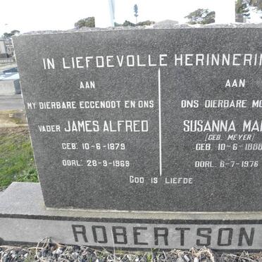 ROBERTSON James Alfred 1879-1969 &amp; Susanna Maria MEYER 1888-1976