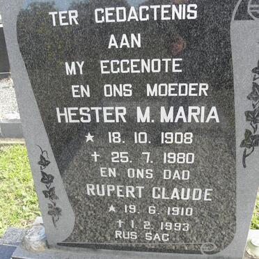 ROLAND Rupert Claude 1910-1993 &amp; Hester M. Maria 1908-1980