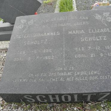 SCHOLTZ Pieter Johannes 1885-1952 &amp; Maria Elizabeth 1891-1961