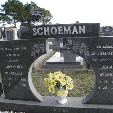 SCHOEMAN Johannes Bernardus 1906-1990 &amp; Johanna Wilhelmina 1895-1980