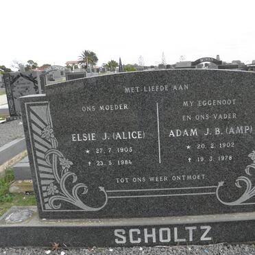 SCHOLTZ Adam J.B. 1902-1978 &amp; Elsie J. 1905-1984