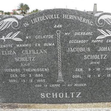 SCHOLTZ Jacobus Johannes 1883-1959 &amp; Eliza Gilfillan THEUNISSEN 1885-1965