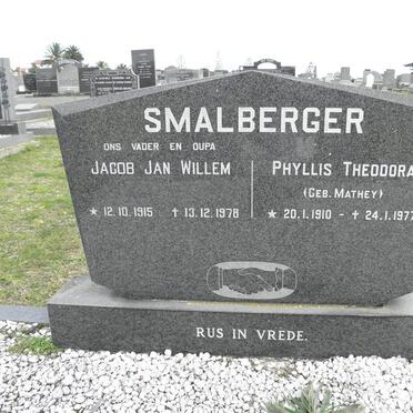 SMALBERGER Jacob Jan Willem 1915-1978 &amp; Phyllis Theodora MATHEY 1910-1977