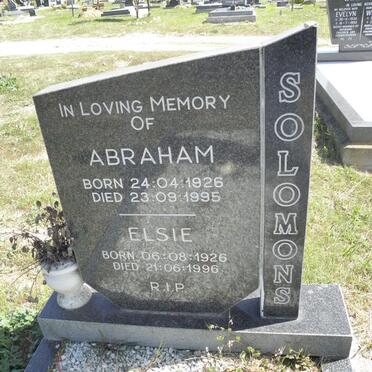 SOLOMONS Abraham 1926-1995 &amp; Elsie 1926-1996