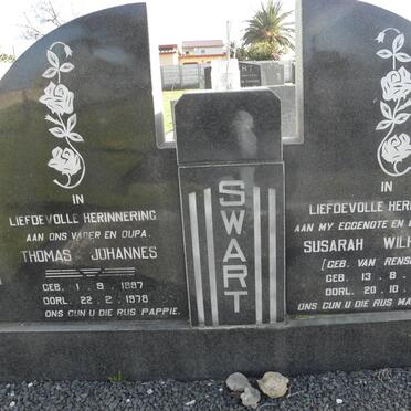 SWART Thomas Johannes 1897-1978 &amp; Susarah Wilhelmina VAN RENSBURG 1898-1970