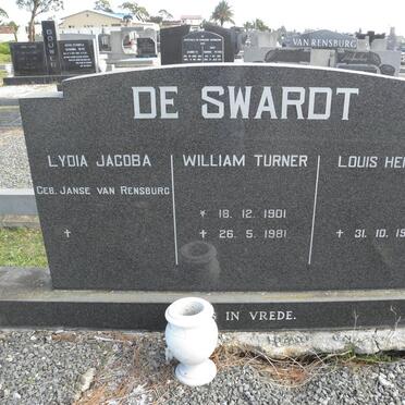 SWARDT William Turner, de 1901-1981 &amp; Lydia Jacoba JANSE VAN RENSBURG  :: DE SWARDT Louis Hendrik -1978