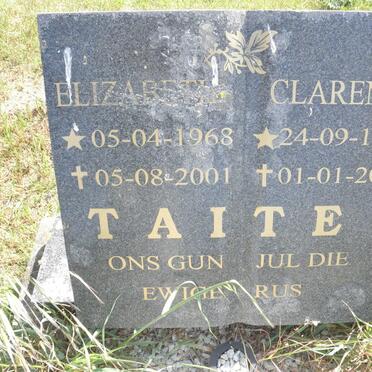TAITE Clarence 1959-2000 &amp; Elizabeth 1968-2001