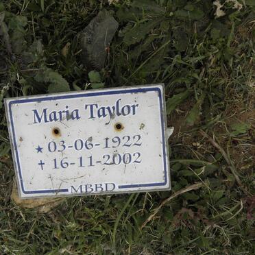TAYLOR Maria 1922-2002