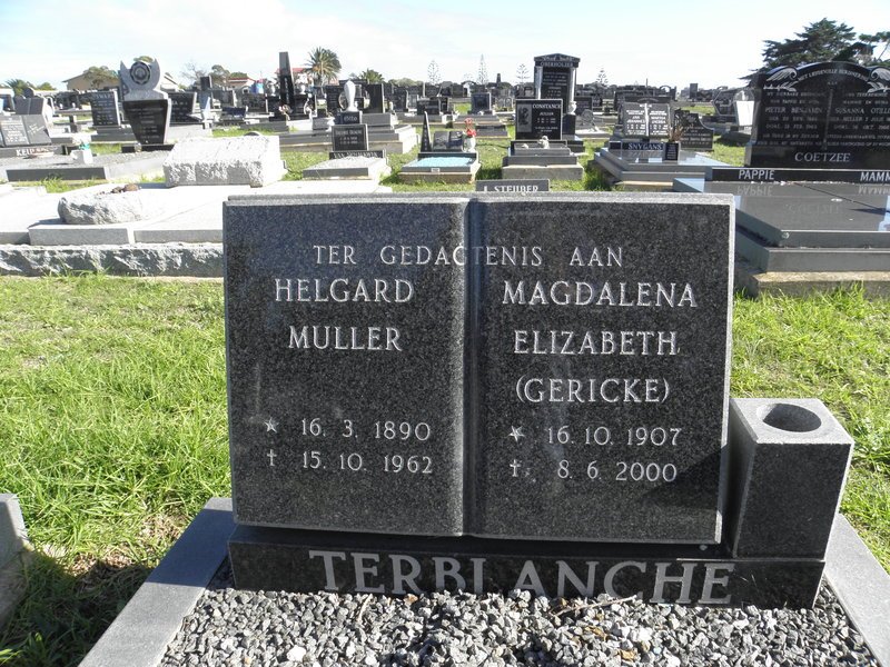 TERBLANCHE Helgard Muller 1890-1962 &amp; Magdalena Elizabeth GERICKE 1907-2000