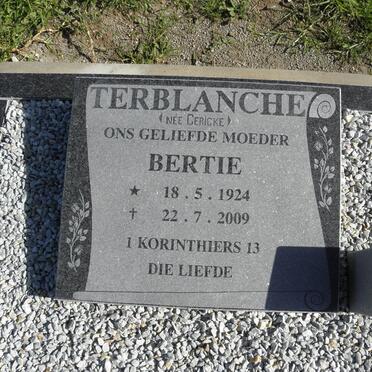 TERBLANCHE Bertie nee GERICKE 1924-2009