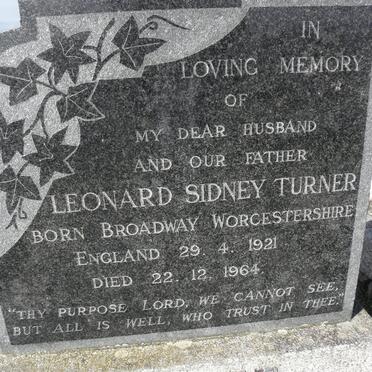 TURNER Leonard Sidney 1921-1964