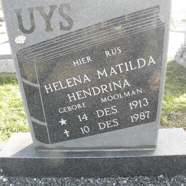 UYS Helena Matilda Hendrina nee MOOLMAN 1913-1987