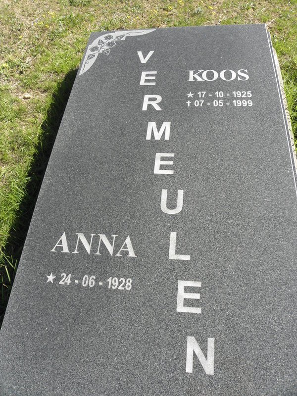 VERMEULEN Koos 1925-1999 &amp; Anna 1928-