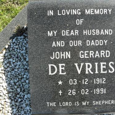 VRIES John Gerard, de 1912-1991