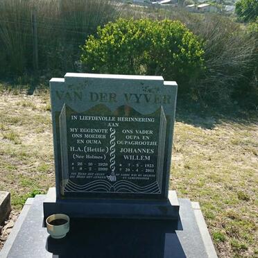 VYVER Johannes Willem, van der 1923-2011 &amp; H.A. HOLMES 1929-1999