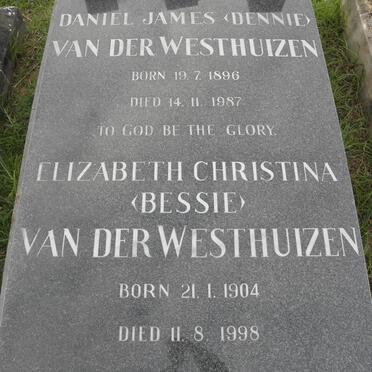 WESTHUIZEN Daniel James, van der 1896-1987 &amp; Elizabeth Christina 1904-1998