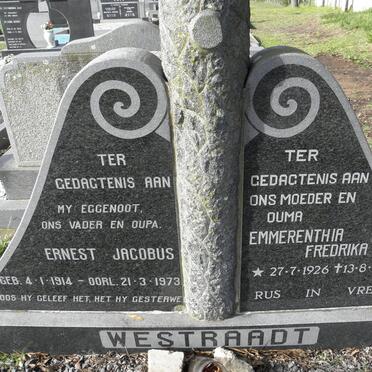 WESTRAADT Ernest Jacobus 1914-1973 &amp; Emmerenthia Fredrika 1926-1983