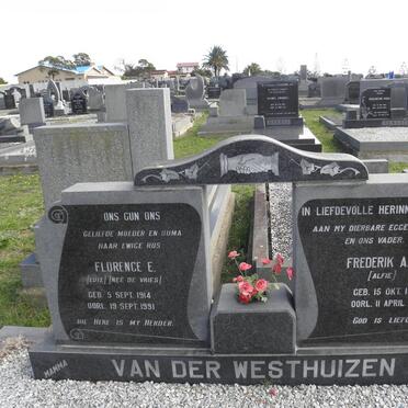 WESTHUIZEN Frederik A.F., van der 1913-1971 &amp; Florence E. DE VRIES 1914-1991