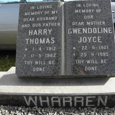 WHARREN Harry Thomas 1912-1982 &amp; Gwendoline Joyce 1921-1995