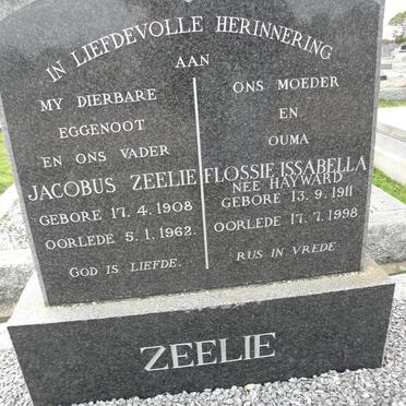 ZEELIE Jacobus 1908-1962 &amp; Flossie Issabella HAYWARD 1911-1998